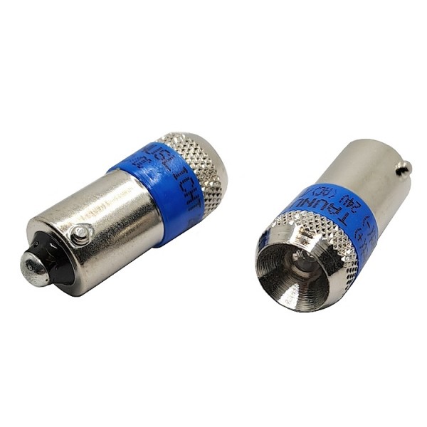 LED Ba9s 12V KÉK ABB nyomógombhoz AC/DC