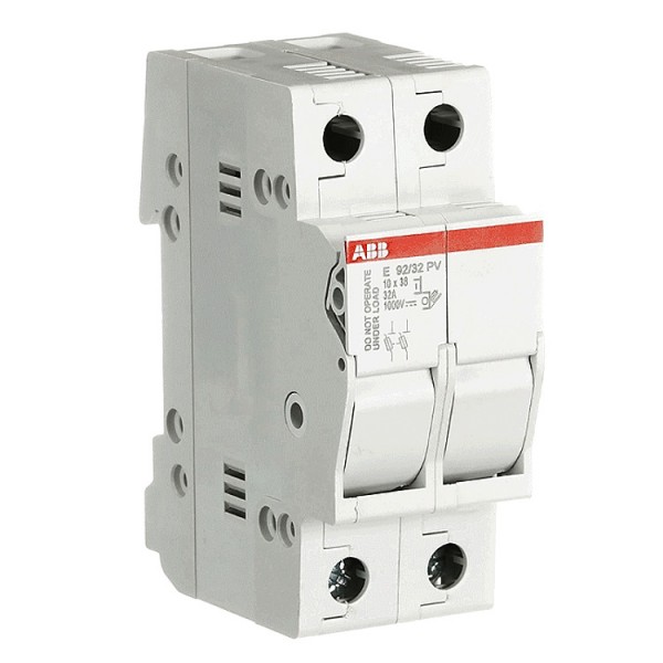 Biztosító alj TS35 10x38 2P 32A szolár