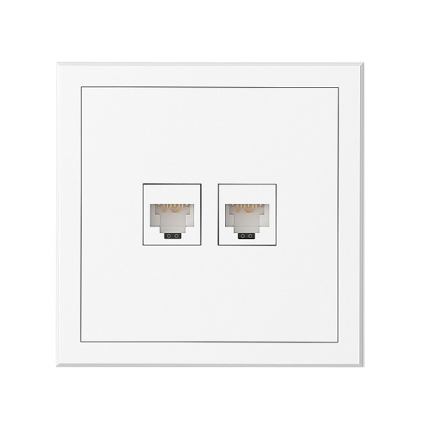 Dugalj s 2xRJ45 UTP CAT6 fehér