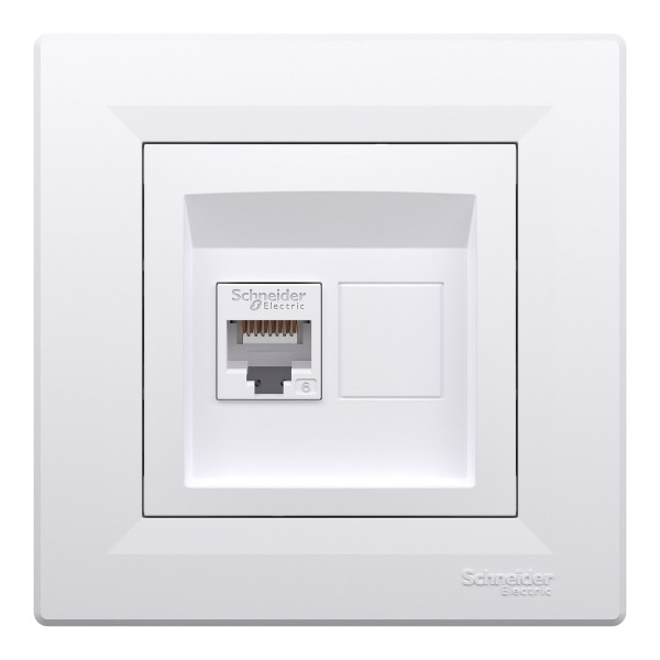 Dugalj s 1xRJ45 CAT6 fehér +keret