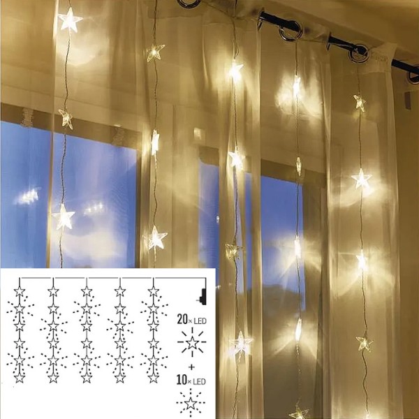 Fényfüggöny 30LED meleg 120x0,9m