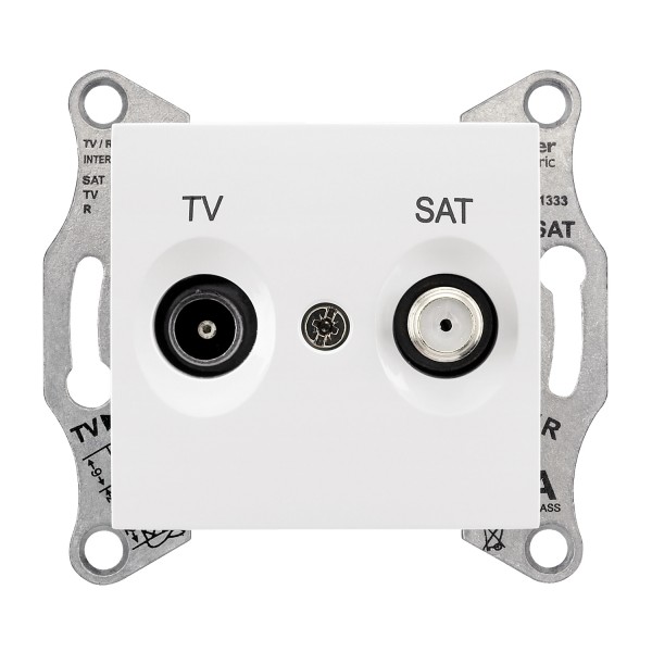 Dugalj s TV-RD-SAT átmenő fehér 8dB