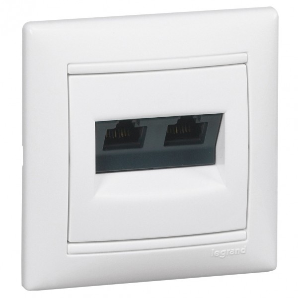 Dugalj s RJ45x2 UTP CAT5E 8pfehér körm.