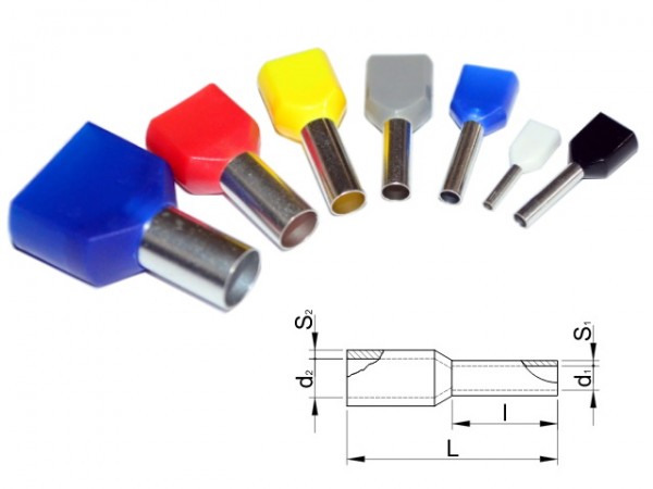 Érvéghüvely 2x4mm2 szig.szürke