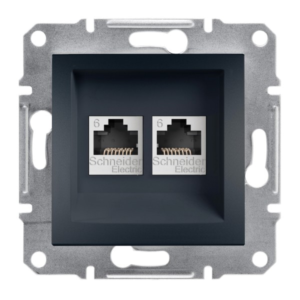 Dugalj s RJ45x2 UTP CAT6 antracit