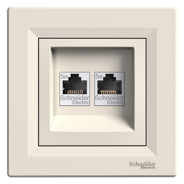 Dugalj s 2xRJ45 bézs+keret