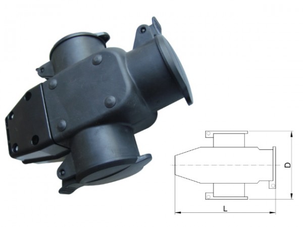 Dugalj függő 3x2p+f PVC fekete