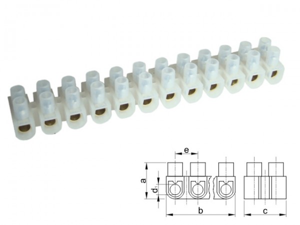 Sorkapocs műanyag 25mm2x12 fehér