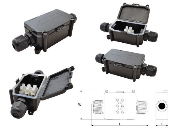 Kábelösszekötő kültéri 3x1mm2 IP65 doboz