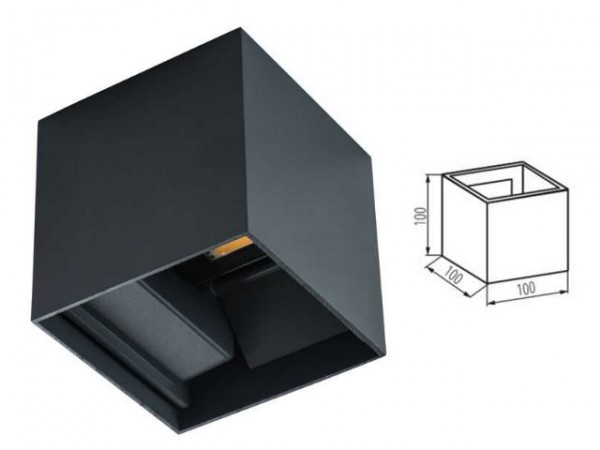 Kültéri fali lámpa LED 7W antracit REKA