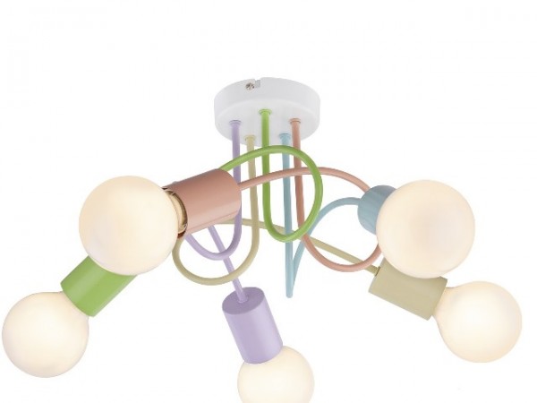 Mennyezeti lámpa E27 40Wx5 színes LINETT