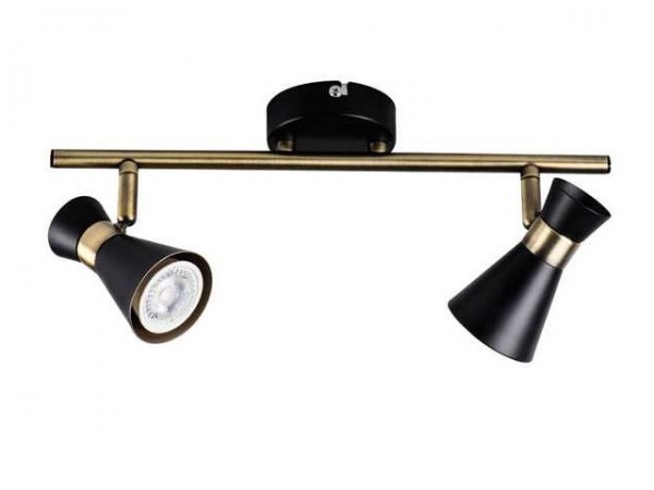 Lámpatest GU10 35Wx2 fekete-arany MILENO