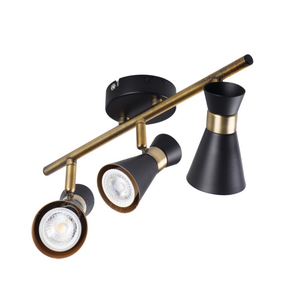 Lámpatest GU10 35Wx3 fekete-arany MILENO