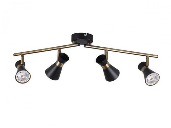 Lámpatest GU10 35Wx4 fekete-arany MILENO