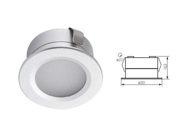 Süllyesztett lámpatest LED 1W króm 4000K