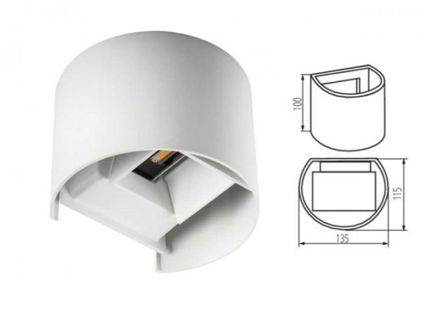 Kültéri fali lámpa LED 7W fehér REKA LED