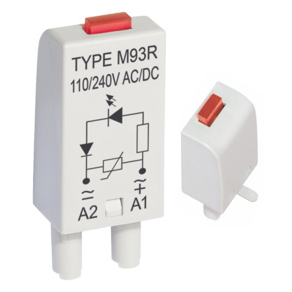 Jelzőlámpa modul 110/240V AC/DC LED piro