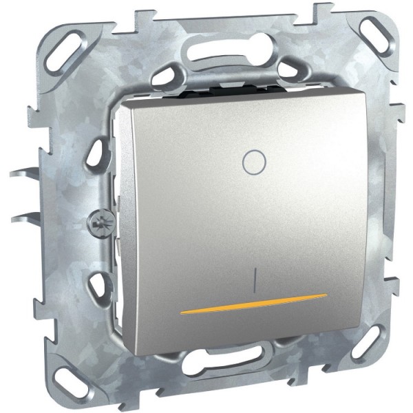 Kapcsoló s 2p+glimm alumínium