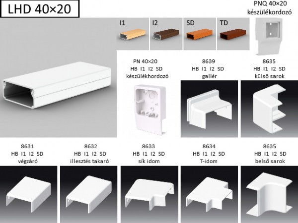 Műanyag CSATORNA 40x20 nyír (világos)