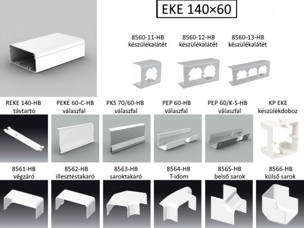 Műanyag csatorna 140x60 síkbeli könyök