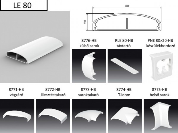 Műanyag csatorna 80mm fehér
