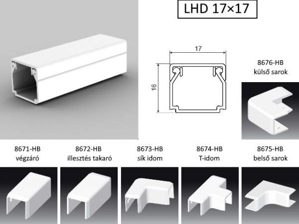 Műanyag CSATORNA 17x17 fehér 3m/db!!!