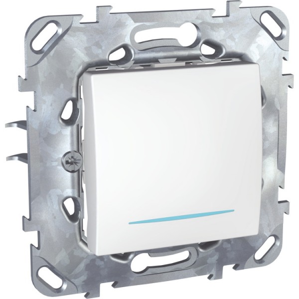 Kapcsoló s 1p nyomó+glimm fehér