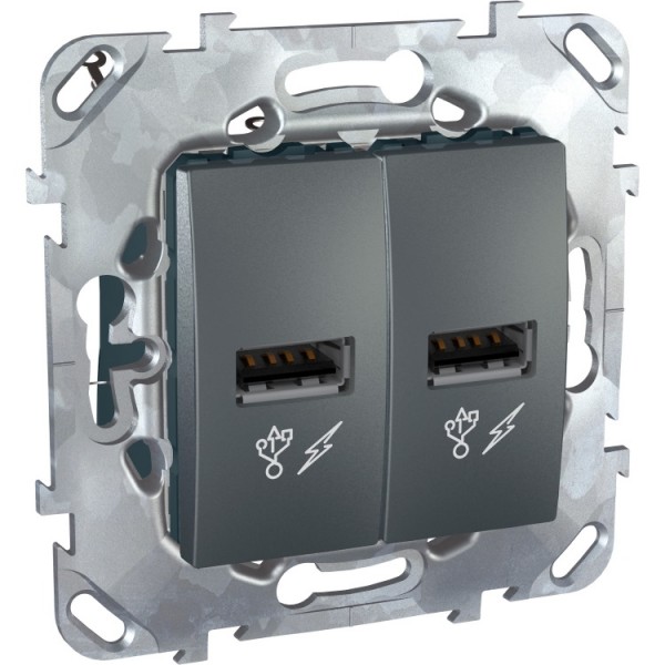 Dugalj s USBx2 1A grafit