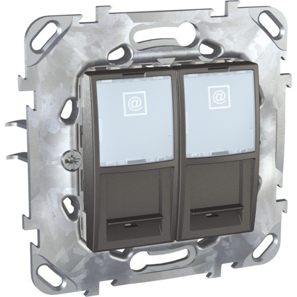 Dugalj s 2xRJ45 CAT5e grafit