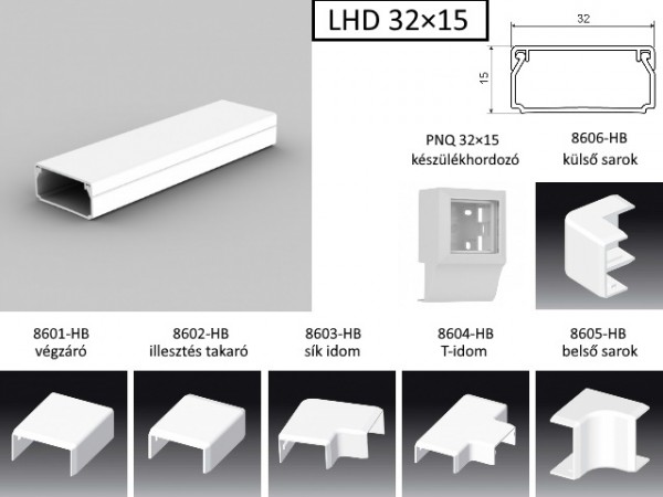 Műanyag CSATORNA 32x15 fehér