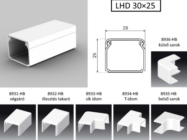 Műanyag csatorna végzáró 30x25