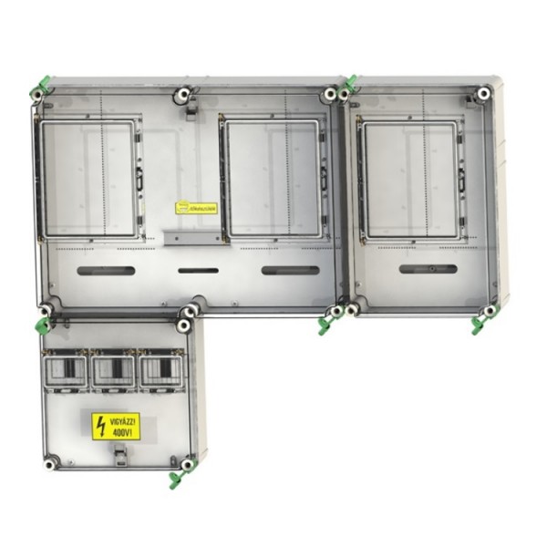 Mérőszekrény 3mérő M63.80A légvez.felül