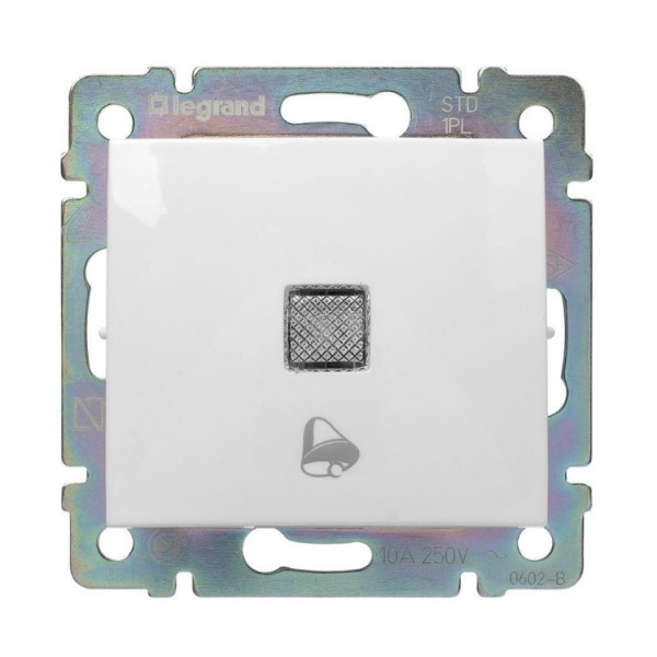 Kapcsoló s 1p nyomó fehér+CS+glim 230v