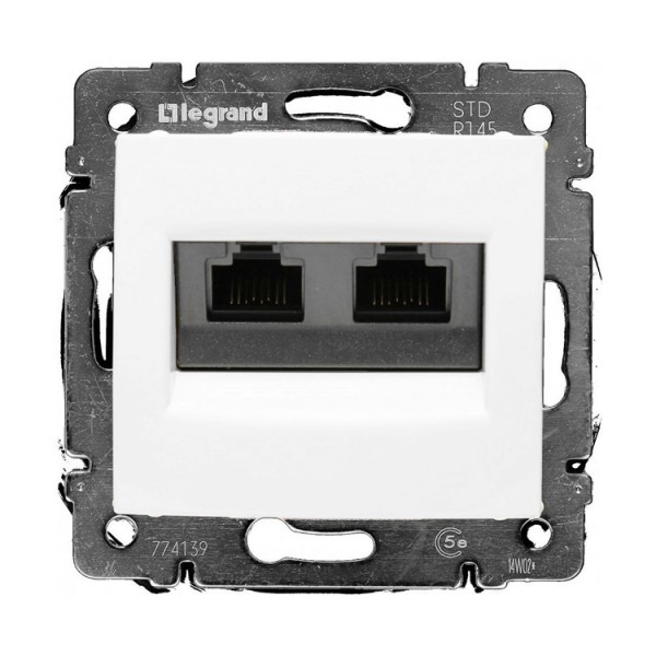 Dugalj s RJ45x2 FTP Cat6e fehér csav.rög