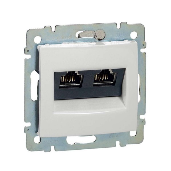 Dugalj s 2xRJ45 (UTP CaT6) fehér