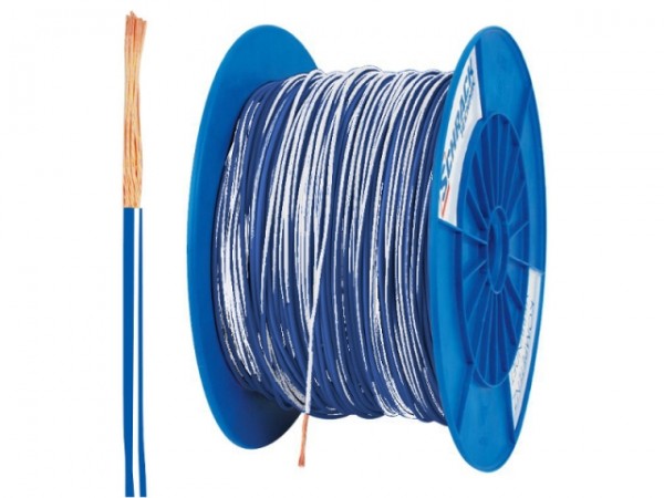 1x0,75 vezeték CU s kék-fehér (RAL5003)