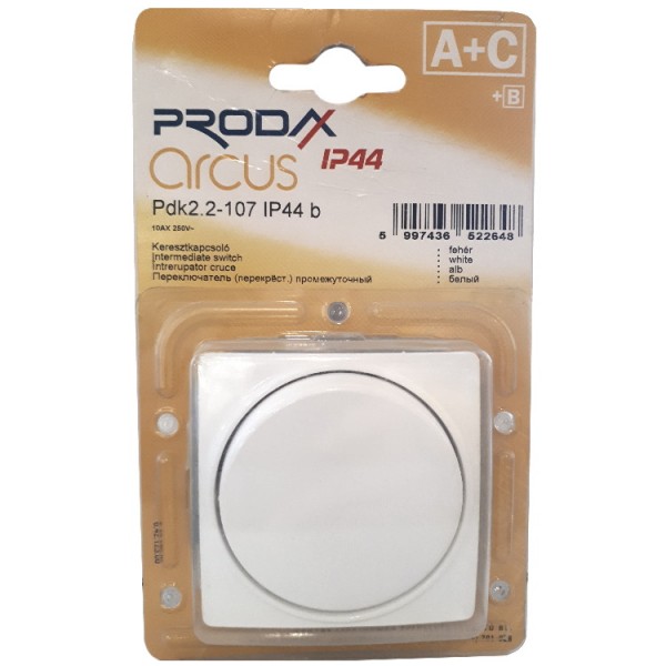 Kapcsoló s kereszt fehér IP44