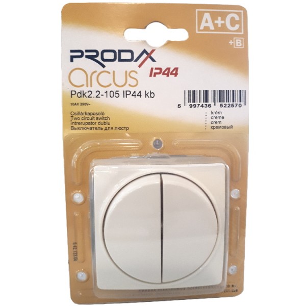 Kapcsoló s csillár krém IP44