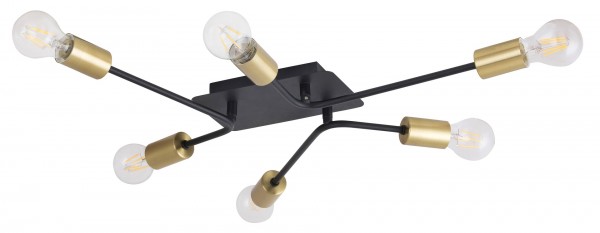 Mennyezeti lámpa E27 25Wx6 fekete LANNY